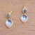 Gold plated blue topaz dangle earrings, 'Vintage Ace' - 18k Gold Plated Blue Topaz Dangle Earrings from Bali (image 2b) thumbail