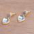 Gold plated blue topaz dangle earrings, 'Vintage Ace' - 18k Gold Plated Blue Topaz Dangle Earrings from Bali (image 2c) thumbail