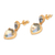 Gold plated blue topaz dangle earrings, 'Vintage Ace' - 18k Gold Plated Blue Topaz Dangle Earrings from Bali (image 2e) thumbail