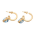 Gold plated blue topaz dangle earrings, 'Vintage Gleam' - Gold Plated Blue Topaz Half-Hoop Dangle Earrings from Bali (image 2c) thumbail