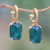 Gold plated onyx dangle earrings, 'Forest Lake' - 24.5-Carat Gold Plated Onyx Dangle Earrings from Bali (image 2) thumbail