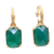 Gold plated onyx dangle earrings, 'Forest Lake' - 24.5-Carat Gold Plated Onyx Dangle Earrings from Bali thumbail