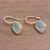 Gold plated prehnite dangle earrings, 'Buddha's Curl Memories' - 18k Gold Plated Prehnite Buddha Curl Earrings from Bali (image 2b) thumbail