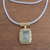 Gold accented prehnite pendant necklace, 'Buddha's Curl Memories' - Gold Accent Prehnite Pendant Necklace from Bali (image 2c) thumbail