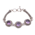 Amethyst and cultured pearl pendant bracelet, 'Temple Roof' - 10-Carat Amethyst and Cultured Pearl Pendant Bracelet thumbail