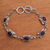 Amethyst link bracelet, 'Regal Domes' - Oval Amethyst Link Bracelet from Bali (image 2) thumbail