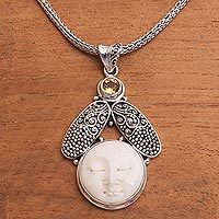 Citrine pendant necklace,