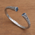 Blue topaz cuff bracelet, 'A Glimpse of Sky' - Blue Topaz and Sterling Silver Scroll Motif Cuff Bracelet (image 2) thumbail