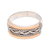 Gold accented sterling silver band ring, 'Underground River' - Sterling Silver Braid Motif with 18K Gold Accent Band Ring (image 2c) thumbail