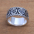 Men's sterling silver band ring, 'Omkara Blessing' - Men's Sterling Silver Om Band Ring from Bali (image 2) thumbail