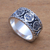 Men's sterling silver band ring, 'Omkara Blessing' - Men's Sterling Silver Om Band Ring from Bali (image 2b) thumbail