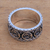 Men's sterling silver band ring, 'Omkara Blessing' - Men's Sterling Silver Om Band Ring from Bali (image 2c) thumbail
