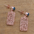 Rose gold plated magnesite dangle earrings, 'Nested Rectangles' - Rectangular Rose Gold Plated Magnesite Earrings from Bali