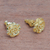 Gold plated sterling silver stud earrings, 'Blooming Rose' (.4 inch) - 18k Gold Plated Sterling Silver Rose Stud Earrings (.4 inch) (image 2b) thumbail