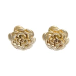 Gold plated sterling silver stud earrings, 'Blooming Rose' (.5 inch) - 18k Gold Plated Sterling Silver Rose Stud Earrings (.5 inch)