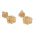 Gold plated sterling silver dangle earrings, 'Blooming Rose' - 18k Gold Plated Sterling Silver Rose Dangle Earrings