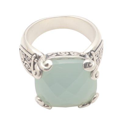 12-Carat Chalcedony Cocktail Ring from Bali