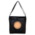 Leather shoulder bag, 'Lotus Carrier in Black' - Lotus Flower Leather Shoulder Bag from Bali thumbail