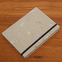 Recycled paper journal, 'Bawang' - Handcrafted Recycled Paper Journal from Java