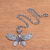 Garnet pendant necklace, 'Elaborate Butterfly' - Garnet and Sterling Silver Butterfly Pendant Necklace (image 2c) thumbail