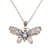 Blue topaz pendant necklace, 'Elaborate Butterfly' - Blue Topaz and Sterling Silver Butterfly Pendant Necklace thumbail