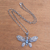 Blue topaz pendant necklace, 'Elaborate Butterfly' - Blue Topaz and Sterling Silver Butterfly Pendant Necklace (image 2c) thumbail