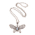 Blue topaz pendant necklace, 'Elaborate Butterfly' - Blue Topaz and Sterling Silver Butterfly Pendant Necklace (image 2d) thumbail