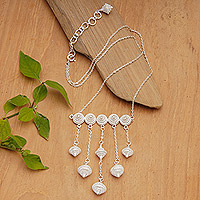 Sterling silver pendant necklace, 'Sacred Stupa' - Artisan Crafted Sterling Silver Pendant Necklace from Java