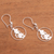 Sterling silver dangle earrings, 'Krishna Circle' - Circular Sterling Silver Krishna Dangle Earrings from Java (image 2b) thumbail