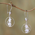 Sterling silver dangle earrings, 'Krishna Circle' - Circular Sterling Silver Krishna Dangle Earrings from Java (image 2c) thumbail