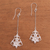 Sterling silver filigree dangle earrings, 'Flower Rain' - Floral Sterling Silver Filigree Dangle Earrings from Java (image 2b) thumbail