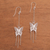 Sterling silver filigree chandelier earrings, 'Butterfly Rain' - Sterling Silver Filigree Butterfly Chandelier Earrings