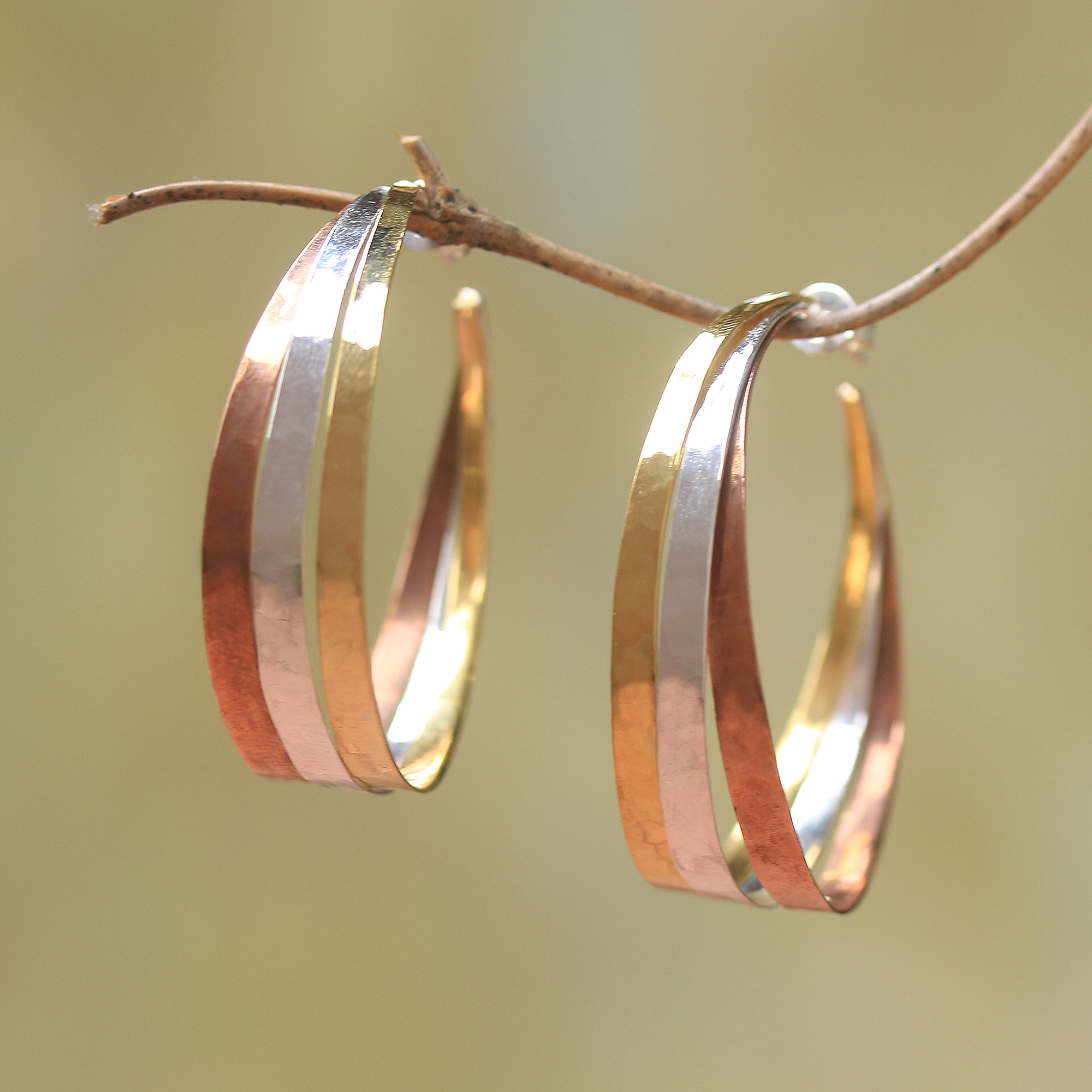 Sterling Silver Earrings with Metallic Rainbow Detail
