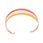 Gold accented sterling silver cuff bracelet, 'Metallic Rainbow' - Gold Accent Sterling Silver Cuff Bracelet from Bali