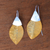 Gold plated dangle earrings, 'Modern Fall' - 22k Gold Plated Dangle Earrings from Bali (image 2b) thumbail