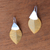 Gold plated dangle earrings, 'Modern Fall' - 22k Gold Plated Dangle Earrings from Bali (image 2c) thumbail