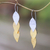 Gold accented sterling silver dangle earrings, 'Fall Gold' - Modern Gold Accent Sterling Silver Dangle Earrings from Bali thumbail