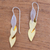 Gold accented sterling silver dangle earrings, 'Fall Gold' - Modern Gold Accent Sterling Silver Dangle Earrings from Bali (image 2b) thumbail