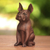 Wood sculpture, 'Obedient Dog' - Wood Sculpture of a Pointy-Eared Dog from Bali (image 2b) thumbail
