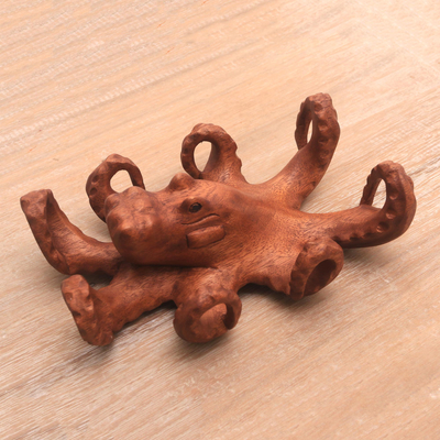 Wood sculpture, Wild Octopus