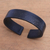 Leather cuff bracelet, 'Sagacity' - Black Leather Cuff Bracelet with Distressed Finish