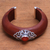 Carnelian and wood cuff bracelet, 'Fiery Elegance' - Carnelian Sterling Silver and Sawo Wood Cuff Bracelet (image 2) thumbail