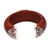 Carnelian and wood cuff bracelet, 'Fiery Elegance' - Carnelian Sterling Silver and Sawo Wood Cuff Bracelet (image 2e) thumbail
