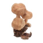 Wood figurine, 'Bali Mushrooms' - Jempinis Wood Mushroom Figurine from Bali