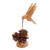 Escultura de madera, 'Feasting Hummingbird' - Escultura de colibrí de madera Jempinis de Bali