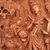 Wood relief panel, 'Sita and Hanuman' - Ramayana-Themed Cempaka Wood Relief Panel from Bali
