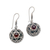 Garnet dangle earrings, 'Six Points' - Garnet Six-Pointed Star Dangle Earrings from Bali (image 2a) thumbail