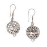 Cultured pearl dangle earrings, 'Kintamani Lanterns' - Round Cultured Pearl Dangle Earrings from Bali