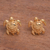 Gold plated sterling silver stud earrings, 'Serangan Turtles' - Gold Plated Sterling Silver Turtle Stud Earrings (image 2b) thumbail