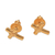 Gold plated sterling silver stud earrings, 'Regal Cross' - Gold Plated Sterling Silver Cross Earrings from Bali (image 2a) thumbail